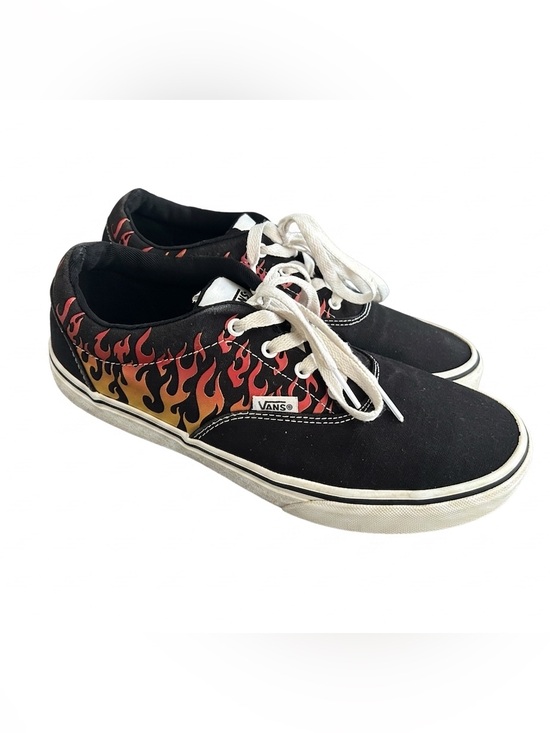 Vans Other - Vans Doheny Flame Low Top Skate Shoes Black Fire Pattern US Youth 6.0